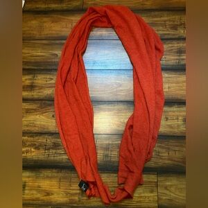 Club Monaco Orange Red 100% Cashmere Scarf 17” x 72”